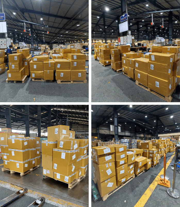 Hàng hóa tại cảng hàng không Wingo Logistics.