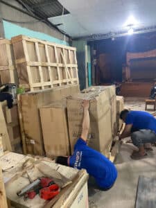 Wooden crating for a fragile shipment to the US