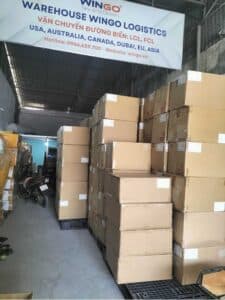 Sea freight cargo at the Wingo warehouse
