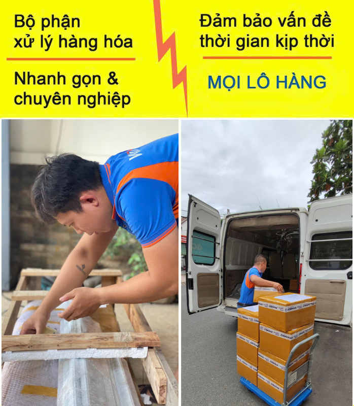 bộ phận xử lỹ hàng hóa nhanh gọn và chuyên nghiệp