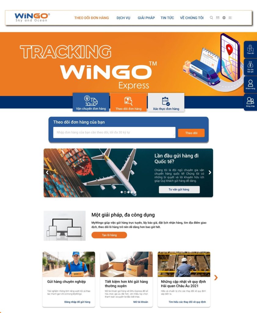 hệ thống theo dõi hàng hóa của wingo logistics