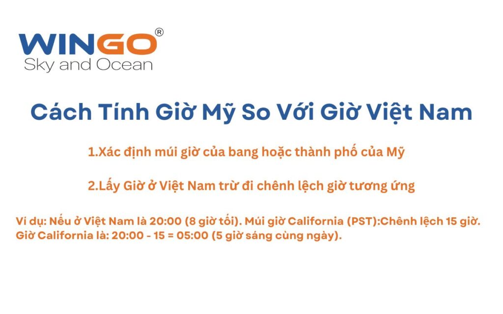 Cách tính giờ Mỹ so với giờ Việt Nam