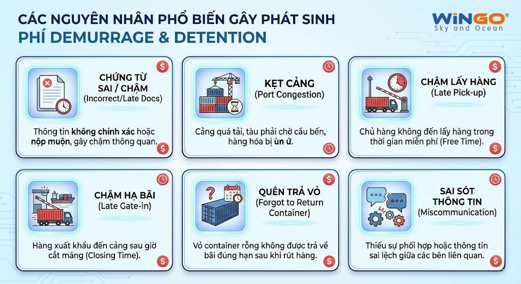 6 nguyên nhân phổ biến gây phát sinh phí Dem Det và cách phòng tránh cho chủ hàng.