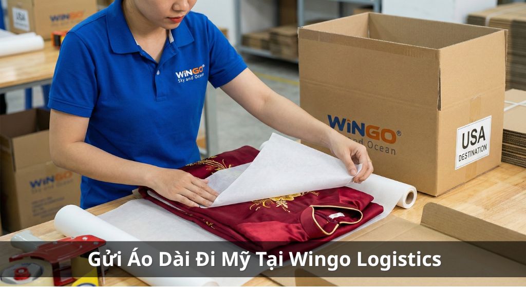 Dịch vụ gửi áo dài đi Mỹ uy tín Wingo Logistics