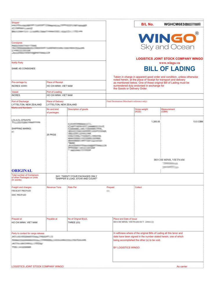 Master Bill (MBL) và House Bill (HBL) Là Gì? Phân Biệt Chi Tiết & Cách Lựa Chọn Vận Đơn Mẫu House Bill (HBL) do Forwarder phát hành.