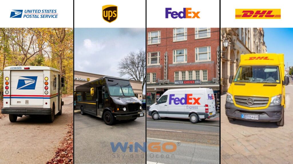 so sánh các hãng vận chuyển USPS, UPS, FedEx, DHL.