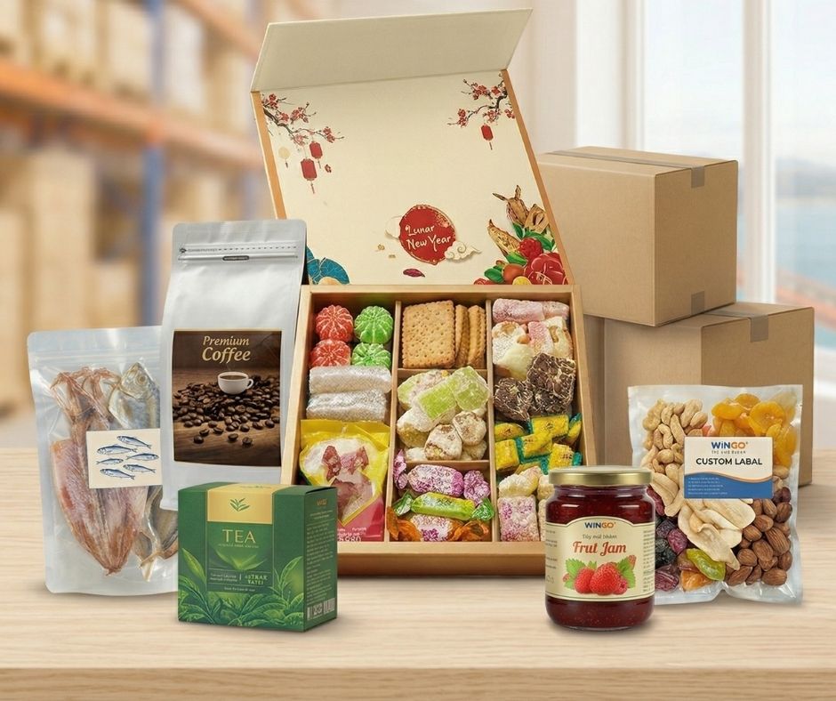 Đóng gói thực phẩm và hồ sơ gửi đi Mỹ