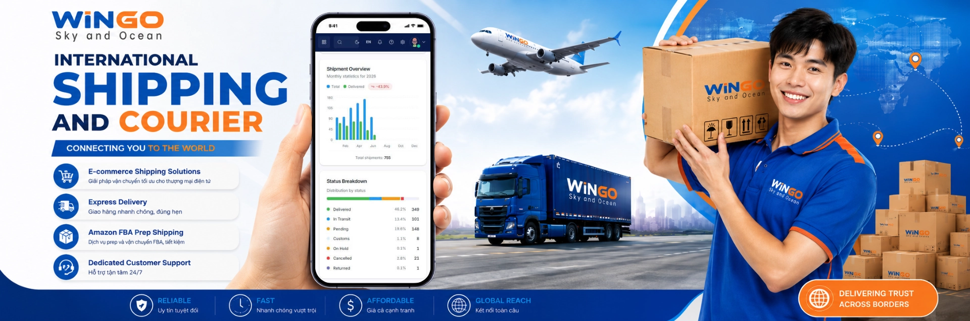 Vận chuyển quốc tế Wingo Logistics
